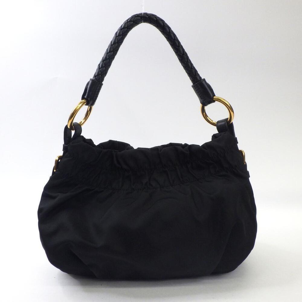 Prada braided bow bag Tessuto Black gathered shoulder